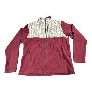 The North Face‎ Jacket Mens Size Large Fleece Red Pine Cone Hiking Full Zip